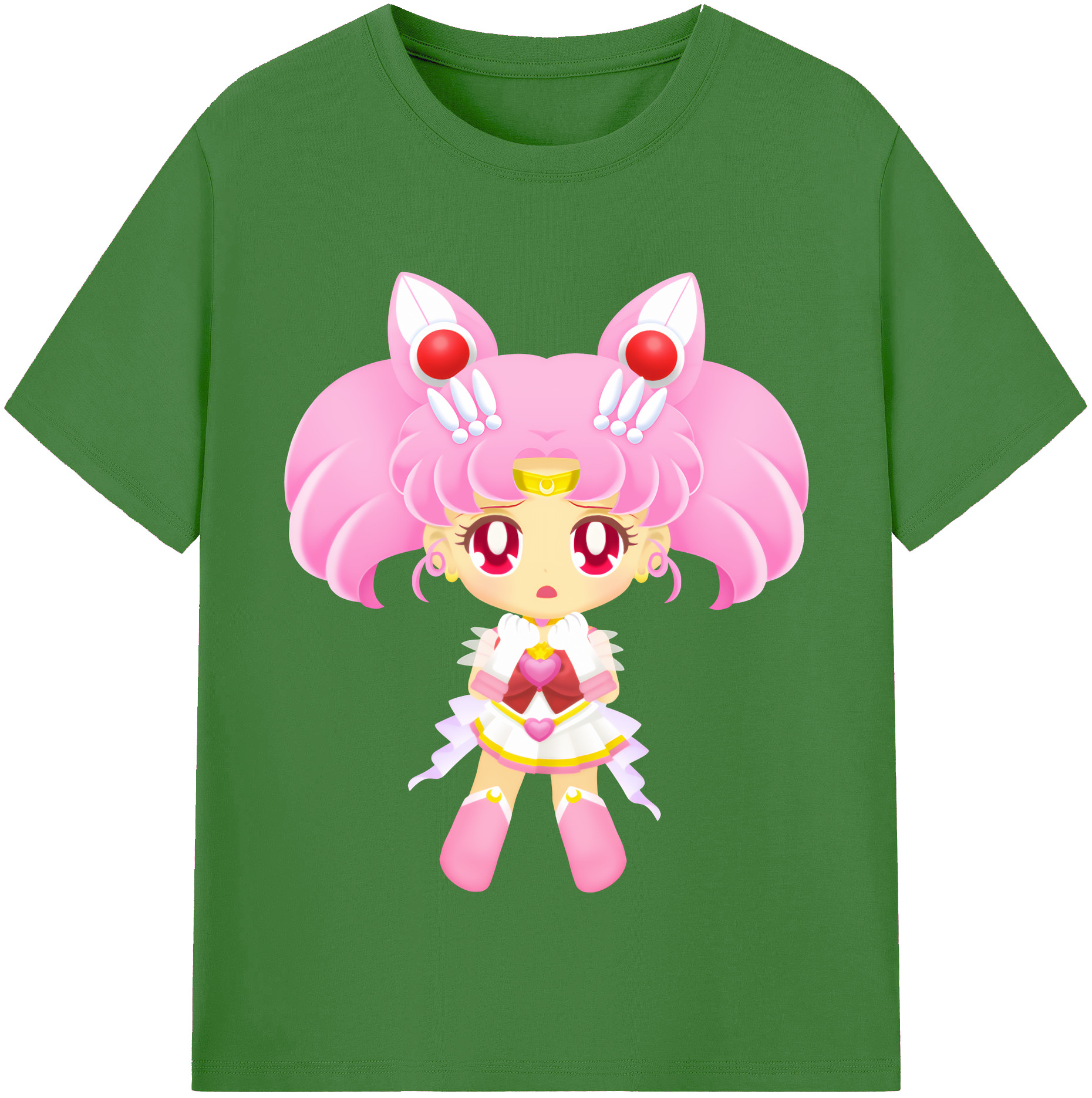 （画像用） 美少女戦士セーラームーン ちびうさ Sailor Moon Chibiusa Tsukino Usagi Small Lady Serenity レディースカジュアルプリントTシャツ（綿100％）